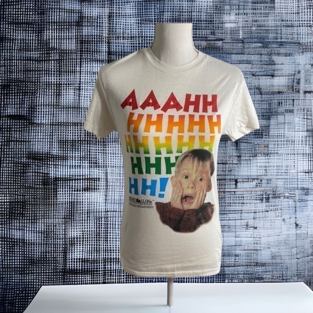 Vintage Home Alone 1991 T-shirt Promo Logo White Short Sleeve